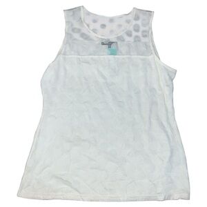 Brixon + Ivy white sheer sleeveless top